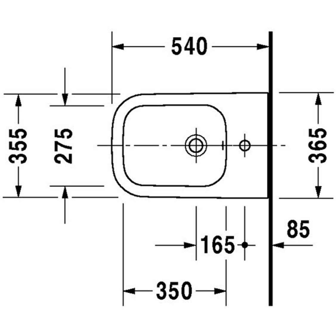 Duravit Happy D.2 Bidet 35,5 x 54 cm in Anthrazit mit WonderGliss (22581513001)
