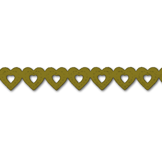 Goldene Papierspitze mit Herzen, 8mm x 200cm - Ideal zum Basteln