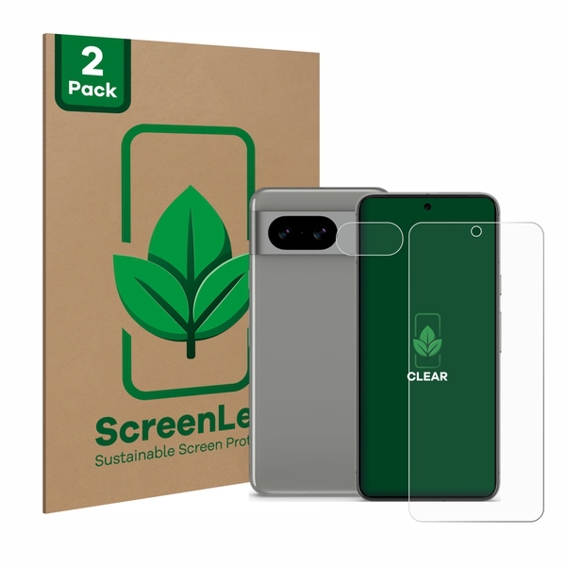 2 Stück Displayschutzfolie für Google Pixel 8 - Transparent, Kratzfest & Nachhaltig Verpackt (Display + Kamera)