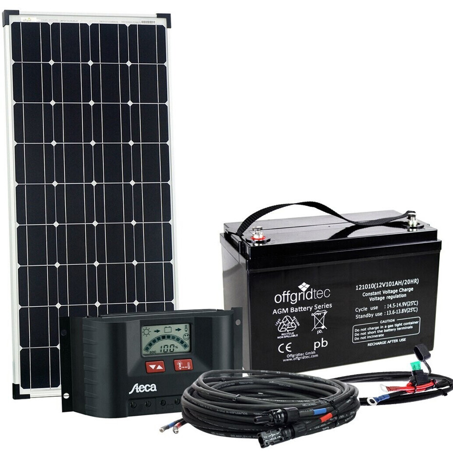 Offgridtec Big-L 100W Solaranlage mit 101Ah 12V - Photovoltaikanlage für Off-Grid Anwendungen