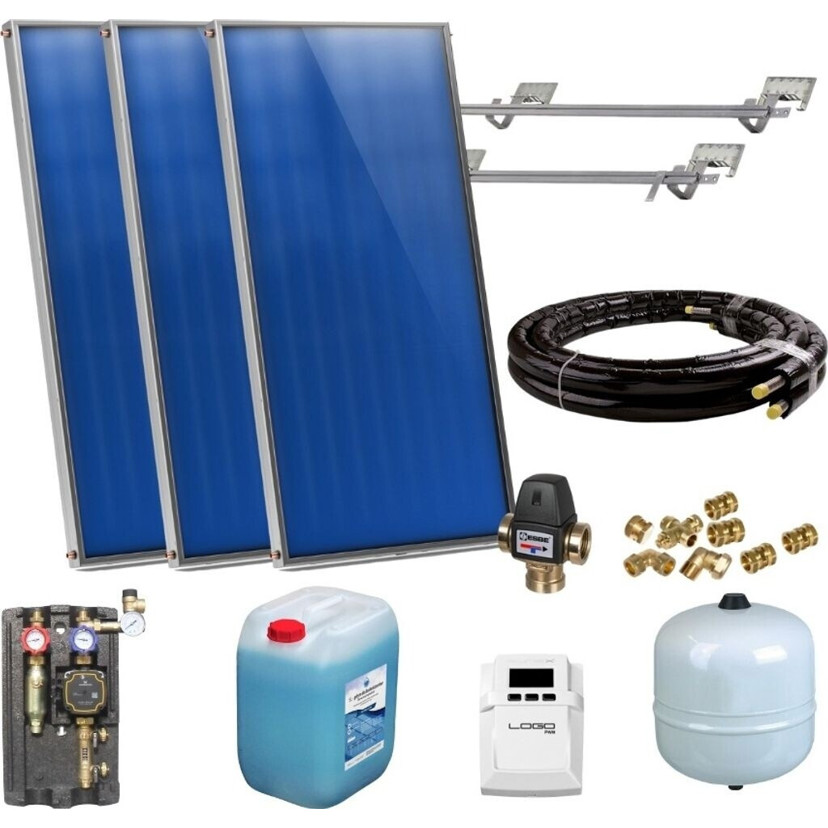 Sunex Flachkollektor 2,03-10,15m² - 20m | 1 Kollektor (AMX2-1-FDM-20) | Effizienter Solarkollektor für Optimalen Ertrag