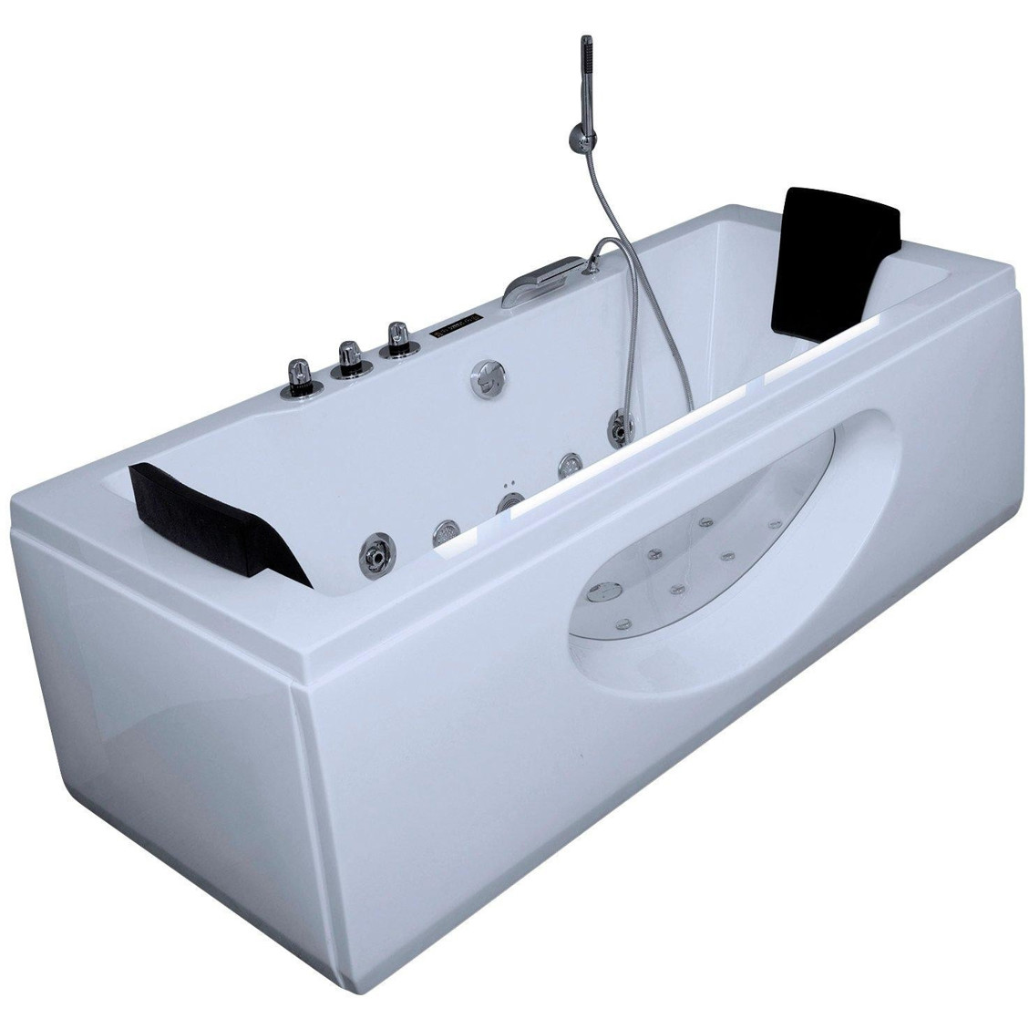 Deluxe Laguna M Badewanne 180x90 cm mit Whirlpool-System - Weiß